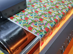 Guide belt of direct textile printer is free of deviation correction. Ensure accurate walking