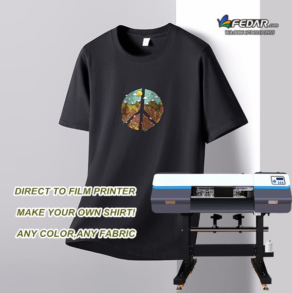 Fedar New Offset Printing Transfer Technology 60cm DTF PET Film Printer with 2pcs Epson A1 Heads
