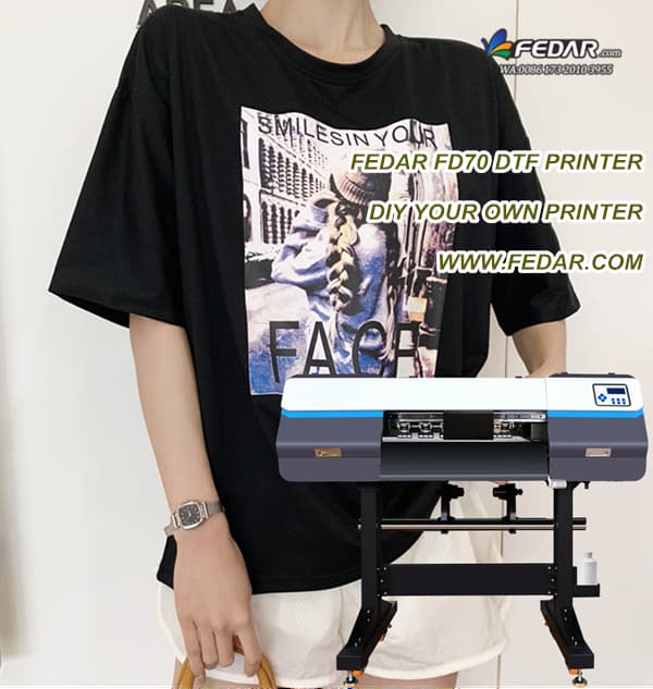 PET Film T-shirt DTF Printer FD70 Works Well With Powder Shaking Machine