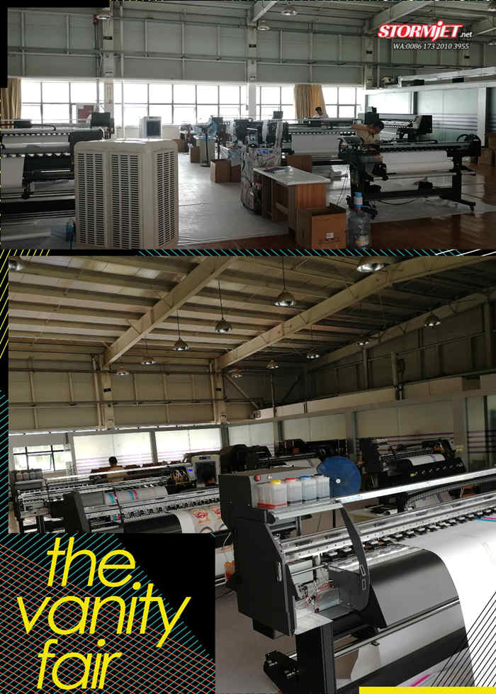 Stormjet and Skycolor Eco Solvent Printer Workshop Display