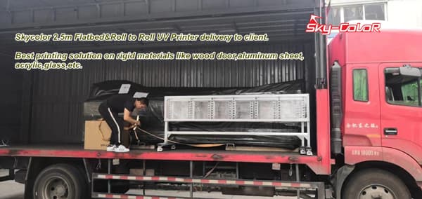 Skycolor 2.5m Flatbed and Roll to Roll UV Printing Machine Ready for Export in 2021